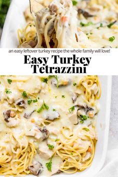 an easy turkey tetrazzini casserole recipe that is ready in less than 30 minutes