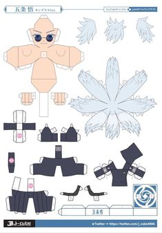 the paper doll is made to look like an iceman