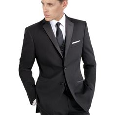 Buy New Mens 2 Button Black Tuxedo Suit - Includes Jacket and Pants and other Suits at Amazon.com. Our wide selection is elegible for free shipping Tuxedo For Wedding, Wedding Menswear, 360 Waves Hair, Black Tuxedo Suit, Black Designers, Groomsmen Tuxedos, Suit Tuxedo, Classic Wear, Waves Hair