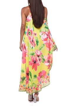 Strut from the resort to the pool in this vibrant one-shoulder cover-up maxi that's sure to be added to your vacay packing list. Slips on over head One-shoulder neck Single long sleeve 100% polyester Hand wash, dry flat Imported Multicolor Maxi-length Cover-up For Vacation, Vibrant Print Beach Cover-up Dress, Cole Haan Women Shoes, Luxury Multicolor Maxi Dress Beach Cover-up, Tropical Multicolor Maxi-length Cover-up, Tropical Multicolor Maxi Cover-up, Cole Haan Women, Concert Looks, Designer Crossbody Bags