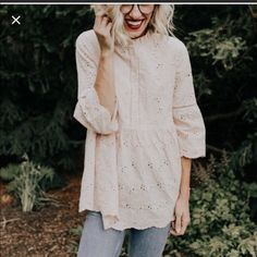 ... By Tea N Rose. Size M, Nwt, “Doeskin” Color (Taupe/Peach/Pink) Cute Pink Tops For Brunch, Cute Apricot Top For Spring, Cute Apricot Tops For Spring, Cute Beige Tops For Brunch, Womens Tea, Rose Cream, Cream Roses, Babydoll Top, Peach Pink