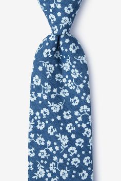 Bluebell Tie Summer Floral Print Ties, Adjustable Blue Floral Print Tie, Casual Summer Ties, Summer White Floral Print Ties, Summer Floral Print White Ties, Summer Floral Print Tie, Spring Floral Print Tie, White Floral Print Ties For Summer, Summer Floral Print Standard Tie