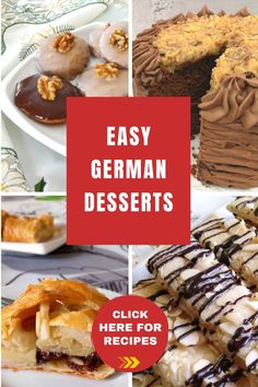 Easy German Desserts made Just like Oma German Food Dessert, German Dessert Recipes, German Recipes Dessert, Traditional German Desserts, German Snacks, German Dessert, Easy German Recipes, German Pastries