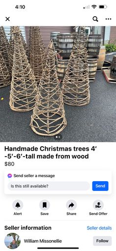 an image of christmas trees made from wood