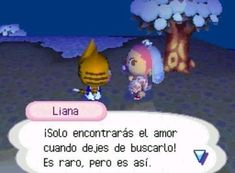 an animal crossing game is shown in spanish