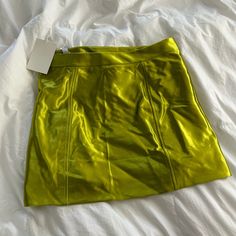 Cos High-Shine Green Satin Mini Skirt New With Tags/Nwt Size Small. Never Worn! Elegant Fitted Green Skort, Chic Fitted Green Mini Skirt, Green Fitted Skort For Night Out, Chic Fitted Green Skort, Satin Mini Skirt, Green Mini Skirt, Green Satin, Women Skirts Midi, Skirt