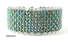 Flat Chenille Bead Woven Seed Bead Bracelet Cuff in Turquoise Picasso - Beadweaving Bracelet Turquoise Beaded Cuff Bracelet With Round Beads, Seed Bead Bracelet, Bracelet Cuff, Seed Bead Bracelets, Braided Bracelets, Bead Weaving, Bead Bracelet, Seed Bead, Craft Fairs