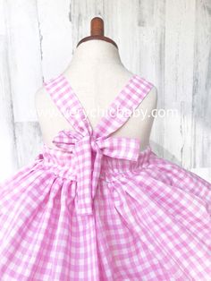 "Our Pink Gingham Country Girl Dress is perfect for your darling! It has all the important details you could want in a dress. It is the perfect happy dress with full skirting and a vintage eyelet trim! The bodice back has encased elastic giving it a vintage feel and look but no rubbing your little ones back and allows for the dress to be worn now & later since it is a grow with me style. This dress pattern is a mix of my own as well as the Rabbit Rabbit Hummingbird & has been \"Blake tes Sweet Gingham Dress With Ruffles, Cute Gingham Dresses For Garden Party, Cute Pink Plaid Dress With Ruffles, Sweet Gingham Dress For Spring, Preppy Gingham Dress For Picnic, Sweet Spring Gingham Dress, Sweet Gingham Cotton Dress, Abby Cadabby Costume, Country Girl Dress