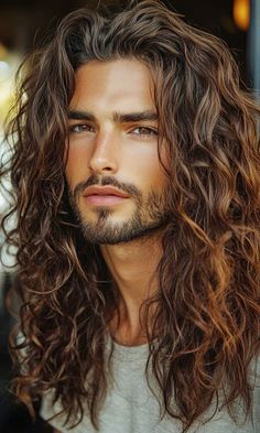 Man Haircut Long, Men Long Curly Hair, Layered Haircuts Long Hair, Long Hair Male Model, Haircuts Long Hair, Layered Haircuts Long, Curly Man, Curly High Top Fade