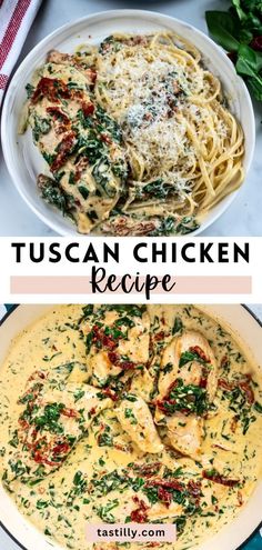 tuscann chicken recipe with spinach and cheese