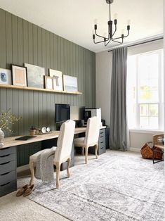 a living room filled with furniture next to a window