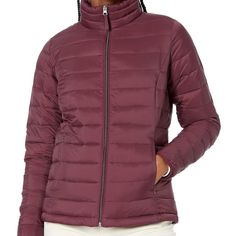 Nwt Amazon Essentials Women's Lightweight Long-Sleeve Water-Resistant Puffer Jacket Color Is Burgandy Sz Xlarge Retails: $72 B7 Lightweight Solid Outerwear For Fall, Versatile Lightweight Outerwear For Fall, Women's Puffer Coats, Water Resistant Jacket, Amazon Essentials, Hooded Parka, Snow Jacket, Snow Pants, Ski Pants