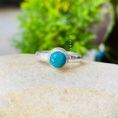 MATERIALS & DIMENSIONS Solid 925 Sterling Silver Turquoise Ring For Women / Handmade Round Turquoise Ring For Her / December Birthstone Ring For Wedding Gift Idea ✦ Natural Turquoise Ring ✦Stone Size:-6 mm approx #You can use it your self or gift it to someone. It is an ideal gift which everyone would love to get. #If you want extra-small or extra-large let me know. We will make it specially for you. #Payment is accepted We accept payment through PayPal. All payments must be made within 7 days o Stackable Turquoise Round Jewelry, Turquoise Birthstone Ring In Sterling Silver, Turquoise Sterling Silver Ring With Bezel Setting, Turquoise Stackable Round Band Rings, Turquoise Birthstone Promise Ring, Sterling Silver Turquoise Ring For Anniversary, Sterling Silver Turquoise Ring With Natural Stones, Turquoise Gemstone Stackable Promise Rings, Sterling Silver Turquoise Ring With Bezel Setting For Anniversary