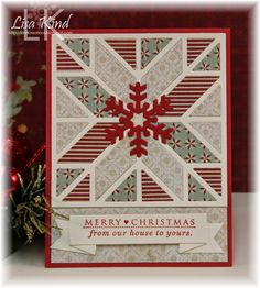 a christmas card with a snowflake on it