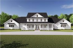 this is an artist's rendering of the farmhouse style house plans that are available for purchase