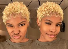 Blonde Natural Short Hair, Blonde Short Hair Black Women, Low Cut Hairstyles, Tapered Natural Hair Cut, Hair Website, Short Dyed Hair, Twa Hairstyles