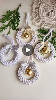 Macrame Reindeer Ornament, Macrame Xmas Ornaments, Makramee Christmas, Macrame Ornaments Christmas, Macrame Tutorials, Holiday Deco, Deco Home, Reindeer Ornaments, Strung Beads