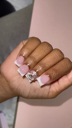 Overlay Nails, French Tip Acrylic Nails, Dope Nail Designs, Short Square Acrylic Nails, Long Acrylic Nails Coffin, Acrylic Nails Coffin Pink, Long Square Acrylic Nails, Bling Acrylic Nails, Short Acrylic Nails Designs