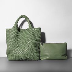 Free U.S. shipping. Style:  , color:Green, suite for season：Spring, Summer, Autumn ，School, Travel, Work, Material Faux Leather, Light Green Woven Vegan Leather Shopper Bag Large Soft Handbag for Work Woven Leather Tote, Leather Shopper Bag, Green Tote Bag, Dumpling Bag, Green Tote, Pu Leather Bag, Genuine Leather Totes, Racing Green, Phone Purse