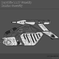 an image of a futuristic vehicle with the words republic laf gunship on it