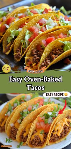 easy oven - baked tacos are the perfect way to use up those leftovers