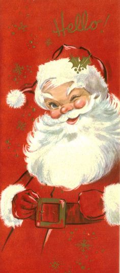 an old fashioned christmas card with santa claus