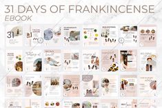 the 31 days of frankincene book is displayed on a white marble background