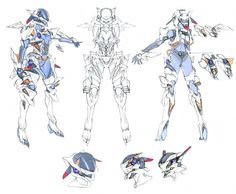 some sketches of different types of robot suits