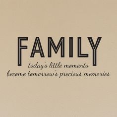 the words family written in gold on a white background