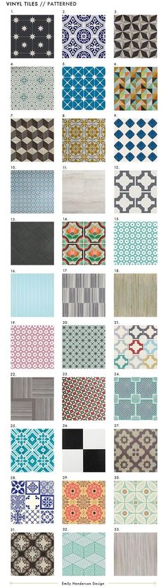 an assortment of different patterns and colors