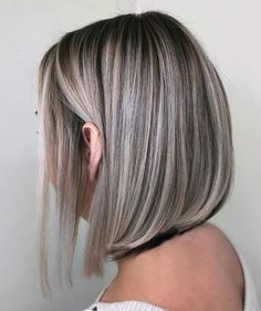 Long Dark Bob, Grey Blending Hair, Grey Balayage, Dark Bob, Grey Blending, Grey Hair Looks, Gray Balayage, Brown Wavy Hair