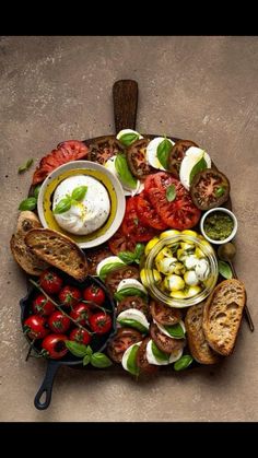 a platter filled with different types of food