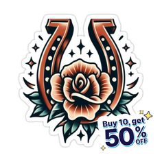 a sticker with an image of a rose on it and the number twenty seven