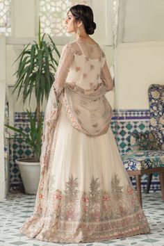 Transitional Wedding Palazzo Set With Printed Motifs, Anarkali Sets With Printed Motifs In Cream, Traditional Cream Sets With Printed Motifs, Cream Anarkali Set With Printed Motifs, White Sharara With Printed Motifs For Wedding, Wedding White Sharara With Printed Motifs, Designer Cream Sets With Printed Motifs, Cream Anarkali Set With Printed Motifs For Festive Occasions, Festive Cream Anarkali Set With Printed Motifs