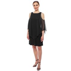 Give your wardrobe a stylish upgrade with this Women's Tash + Sophie beaded hanky hem overlay dress.Click on this WOMEN'S GUIDE to find the perfect fit and more! FEATURES Scoopneck Sleeveless Beaded trim Shift silhouette Soft matte jersey construction Hanky hem Hook-and-eye closureFIT & SIZING 37 in. length from shoulder to hem Mini length hits at the thighFABRIC & CARE Polyester, spandex Hand wash Style construction is Made in the USA Size: Small. Color: Black. Gender: female. Age Group: adult. Black Formal Dress With Overlay, Black Chiffon Dress With Overlay, Hanky Hem, Overlay Dress, Beaded Trim, Polyester Spandex, Fabric Care, Gender Female, Scoop Neck