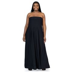 Comfort and style combine for an effortless look with this Plus Size 24Seven Comfort Apparel Pleated A Line Strapless Maxi Dress With Pockets.Click on this WOMEN'S GUIDE to find the perfect fit and more! FEATURES A-line silhouette Soft, stretchy fabric Straight hem No closure - pullover styling Sleeveless Strapless necklineFIT & SIZING 50 1/4-in. length from shoulder to hem Maxi length hits at the ankleFABRIC & CARE Polyester, spandex Machine wash and tumble dry low Imported Size: 3X. Color: Bla Strapless Black Maxi Dress For Vacation, Black Strapless Maxi Dress For Vacation, Effortless Look, Maxi Dress With Pockets, Strapless Maxi, Strapless Maxi Dress, Dress With Pockets, Dress Clothes For Women, Stretchy Fabric