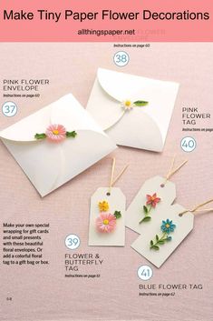 how to make tiny paper flower decorations with pictures and instructions on how to make them