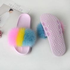 Shoes Women's Shoes Slippers fur slippers fox fur slippers real fur slippers fur slides real fox fur fluffy slides fur sandals outdoor slippers flower girl sandals furry slides fur flip flop pink sole slipper pink fur slides Outdoor Slippers, Pink Fur, Cotton Dress Summer