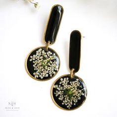 Nickel-free Black Plug Earrings As Gift, Handmade Enamel Earrings For Party, Minimalist Handmade Black Earrings, Trendy Black Nickel-free Earrings, Trendy Handmade Black Jewelry, Trendy Black Earrings For Gift, Trendy Black Handmade Jewelry, Handmade Black Artsy Jewelry, Black Dangle Plug Earrings For Gift