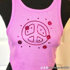 Purple/Pink Peace Sign With Stars And Flowers That Are Metallic, It Runs A Size Large. However, It Fits A Little Closer To A Medium. It's Brand New From My. Boutique With Zero Damage Purple Y2k Tank Top For Spring, Y2k Pink Tank Top For Summer, Y2k Style Pink Summer Tank Top, Fun Purple Summer Top, Trendy Purple Tank Top For Summer, Pink Y2k Style Beach Top, Y2k Pink Top For Beach, Trendy Purple Spring Tank Top, Trendy Pink Tank Top