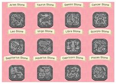 an image of zodiac signs on pink paper