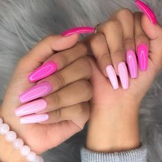 pinterest: luvgrande ♡ Nail Designs Colors, Light Pink Nail Designs, Best Nail Designs, Multicolored Nails, Light Pink Nails, Colorful Nail, Ombre Acrylic Nails, Pink Nail Art, Salon Beauty