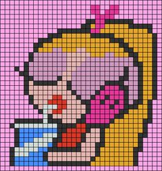 Alpha pattern #41518 variation #172217 | BraceletBook Pixel Art Powerpuff, K Pop Pixel Art, Buttercup Aesthetic, Powerpuff Girls Blossom, Pixel Grid, Fuse Bead Patterns