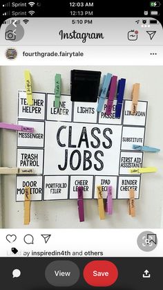 an instagram page with the words class jobs on it