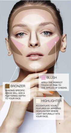 Where To Put Highlighter, Face Diagram, Makeup Diagram, Makeup Tips For Older Women, Eyeliner For Beginners, Artist Makeup, Lashes Mascara, Best Makeup Tips