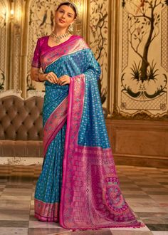 This exquisite Woven Banarasi Saree epitomizes timeless elegance and rich heritage. Crafted with intricate zari work, the luxurious silk fabric shimmers with every movement. Perfect for weddings and grand celebrations, it showcases a blend of traditional craftsmanship and contemporary design. Drape yourself in this regal masterpiece for an unforgettable, sophisticated look. --------------------------------- S A R E E ● D E T A I L S --------------------------------- ● Fall and Edging : Done ● Tassel : See in Option ● Petticoat : On request Extra Charges ● Drapping Saree (Ready to wear) : On Request Extra Charges ● Blouse : Matching Unstitched Piece (See in option) ● Occasion : Wedding, Party, Festive, Function ● Type: Bollywood ● Includes : 1 Saree, 1 Blouse Piece ● Saree length : 5.5 mete Blue Weaving, Drapping Saree, Trendy Saree, Weddings Receptions, Weaving Designs, Banarasi Silk Saree, Blue Saree, Trendy Sarees, Banarasi Saree