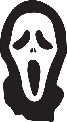 a black and white image of a scream mask