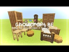 an image of a set of furniture made out of wood and wickers with the text ghoulicraft - be how to download + full catalog