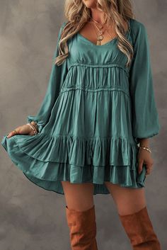 Will ship in approximately two weeks Tiered Ruffle Mini Dress, Fitted Mini Dress, Weather Wear, Green Mini Dress, Ruffle Mini Dress, Plus Size Maxi Dresses, Dress Zipper, Feminine Look, Dress Brands