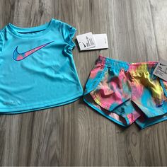 ~~~~~Price Is Firm~~~~~ No Offers Accepted! Nwt! Short Sleeve Tee & Shorts Set Size 12 Months Fitted Joggers Outfits, Nike Tech Fit, Nike Sweatsuit, Sweats Set, Gymnastics Room, Toddler Girl Tees, Dr Wardrobe, Nike Set, Tee Shorts